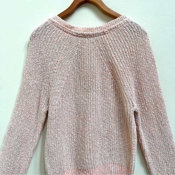 Free People Pale Pink Crew Neck Knit Sweater, Size Small - Picture 8 of 12